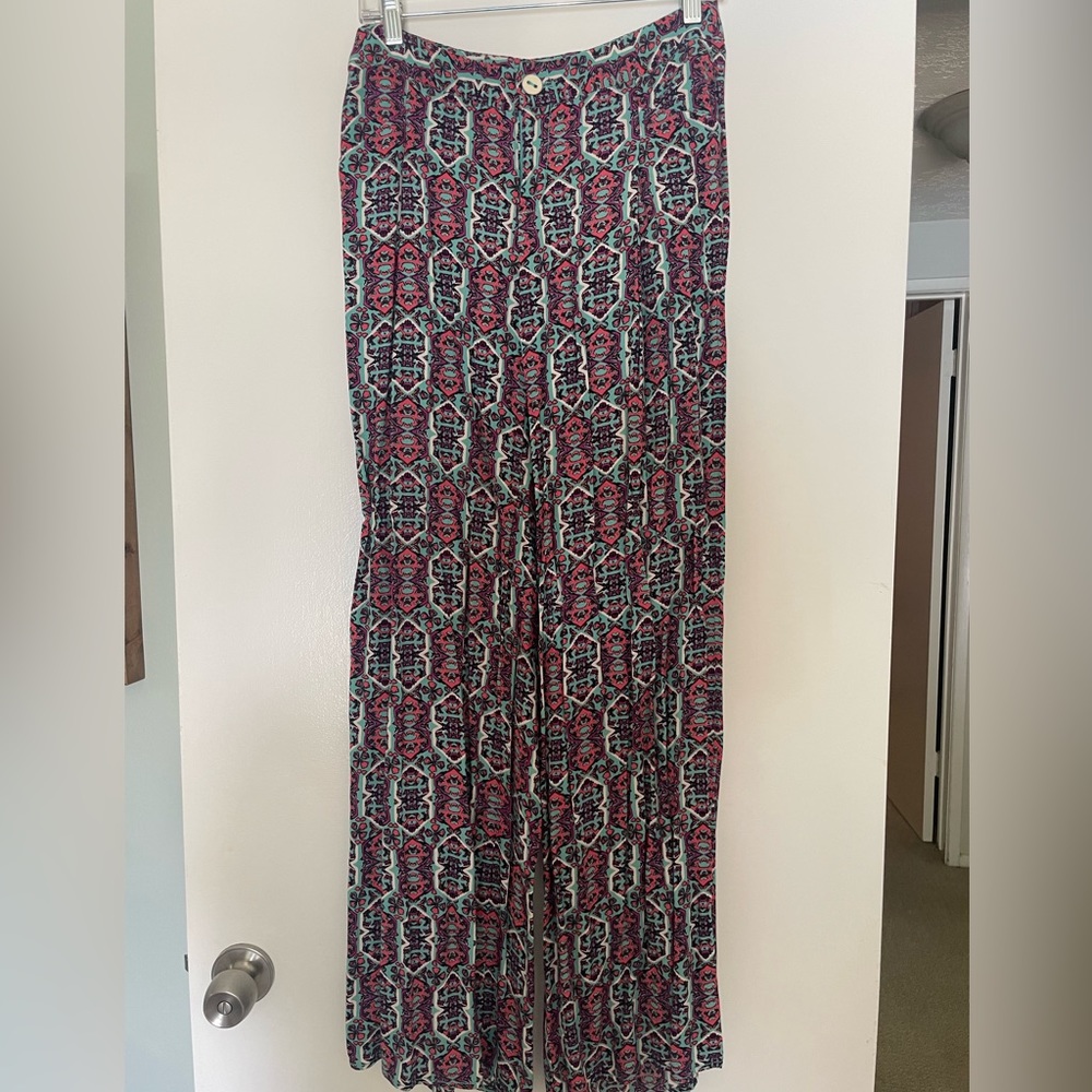 Anthro wide leg patterned pants